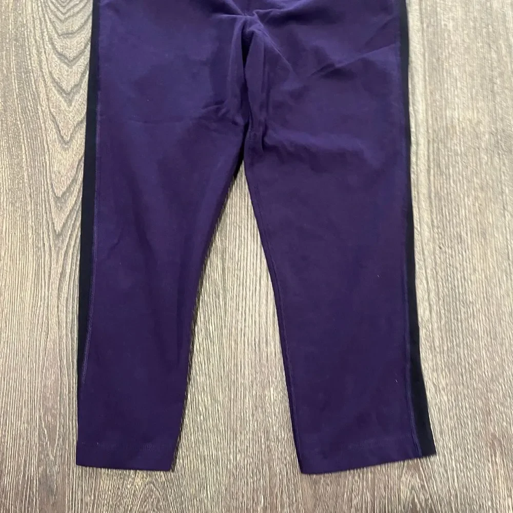 Nike Pants Dri Fit Leggings Mid Rise Athletic Cropped Purple Black Size Medium